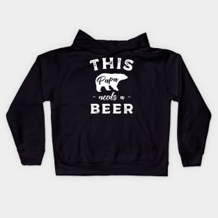 Mens Papa Bear Needs A Beer T Shirt Gift For Dad Father Husband Kids Hoodie